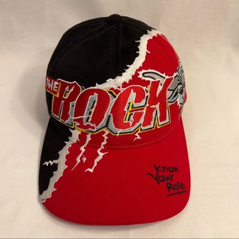 Rare Vintage WWF The Rock Know Your Role Wrestling Snapback Hat Cap 90s Black Wwf The Rock, Topi Vintage, F1 Merch, Vintage Racing Poster, Custom Fitted Hats, Dream Cars Bmw, Hat Aesthetic, Fashion Articles, Mens Outfit Inspiration