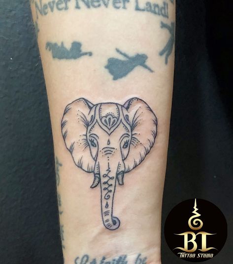 Thai Elephant Tattoo, Indian Elephant Tattoo, Small Elephant Tattoo, Thai Tattoos, Bullet Tattoo, Mandala Elephant Tattoo, Pyramid Tattoo, Animal Tattoos For Women, Tattoo For Baby Girl