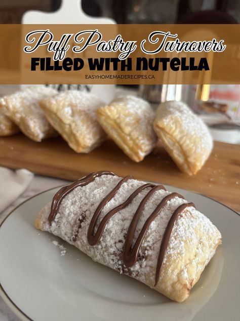 These Nutella Puff Pastry Turnovers are made with store bought frozen puff pastry. If you don't know what Nutella is it is like a nut butter but made of hazelnut, milk and chocolate. Nutella is a hazelnut spread and this recipe showcases just one recipe with Nutella.If you love Nutella Hazelnut spread then you will love my recipe for Nutella Mug Cake, Nutella Ice Cream, Homemade Brownies Made with Nutella and my Simple Nutella Cookies! Recipes Using Nutella Hazelnut Spread, Puff Pastry Nutella Twist, Nutella Stuffed Puff Pastry, Puff Pastry And Nutella, Nutella Dessert Recipe, Recipes Using Nutella, Mug Cake Nutella, Recipe With Nutella, Puff Pastry Nutella