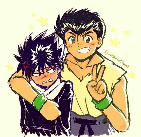 Yusuke and Hiei Yusuke Urameshi Fanart, Urameshi Yusuke, Ghost Fighter, Yusuke Urameshi, Yu Yu Hakusho Anime, Yoshihiro Togashi, Fox Boy, Yu Yu Hakusho, Anime City