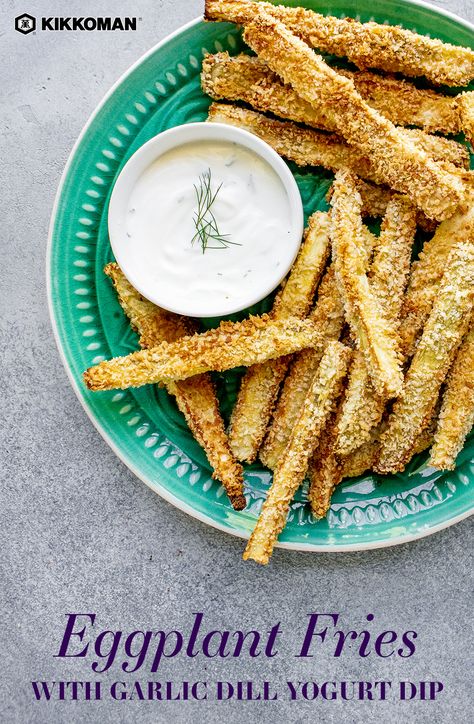 Eggplant Sticks, Baked Eggplant Fries, Oven Baked Eggplant, Homemade Dipping Sauce, Vivian Howard, Easy Finger Food, Vegetarian Snack, Eggplant Fries, Veggie Fries