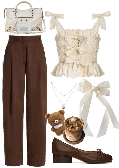 Beige And Brown Outfit Ideas, Outfits Shoplook, Outfit Ideas For Brunch, Wag Outfits, Ideas For Brunch, Brown Outfits, Fasion Outfits, Beige Outfit, Brown Outfit