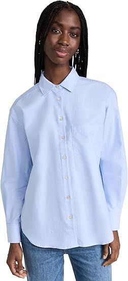 AYR Women's The Deep End Button Down Shirt at Amazon Women’s Clothing store Oxford Blue, Clothing Care, Night Shirt, Oversized Shirt, Clothing Store, The Row, Stylish Outfits, Down Shirt, Top Shirt