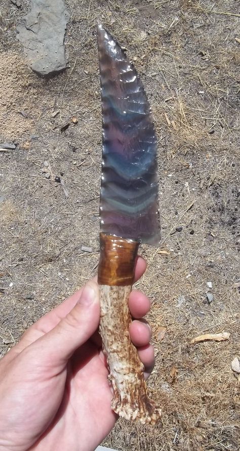 Flint Knives, Obsidian Knife, Steve Cook, Cool Pocket Knives, Flint Knapping, Rainbow Obsidian, Pretty Knives, Cool Knives, Pocket Knives