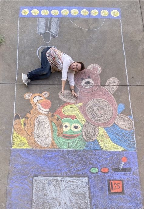 Sidewalk chalk adventures Crane Game Arcade Stuffed Animals, #sidewalkchalkadventures Activities To Do Outside, Sidewalk Chalk Photos, Chalk Art Christmas, Chalk Art Quotes, Sidewalk Chalk Art Ideas, Chalk Photography, Chalk Pictures, Chalk Art Ideas, Chalk Activities