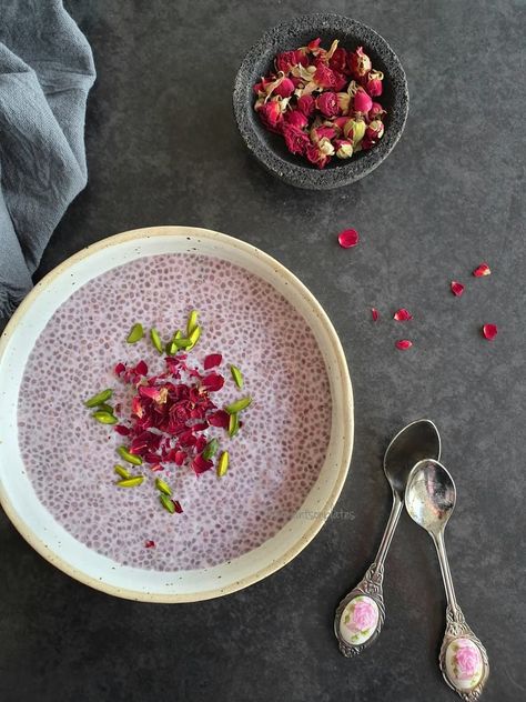 Rose Chia Pudding, Chia Seed Coconut Milk, Rose Drink, Rose Syrup, Chia Pudding Recipes, Chia Seed Pudding, Chia Pudding, Pudding Recipes, Chia Seeds