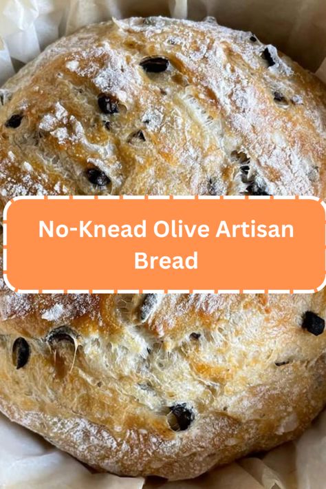 Olive Bread Recipe Easy, Dutch Oven Bread, Knead Bread Recipe, Olive Bread, Bread Maker Recipes, Weeknight Recipes, Artisan Bread Recipes, Dutch Oven Recipes, No Knead Bread