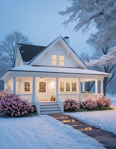 Harkaway Homes, Woods Aesthetic, Sky Window, Winter Cottages, Dream Life House, Winter And Christmas, Winter Decorating, Tiny Village, Christmas Scenery