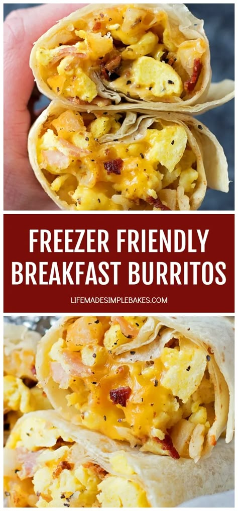 Breakfast Sandwich Ideas, Freezer Friendly Breakfast, Man Lunch, Make Ahead Breakfast Burritos, Breakfast Burritos Frozen, Freezer Breakfast Burritos, Breakfast Burritos Recipe, Frozen Breakfast, Bacon Eggs