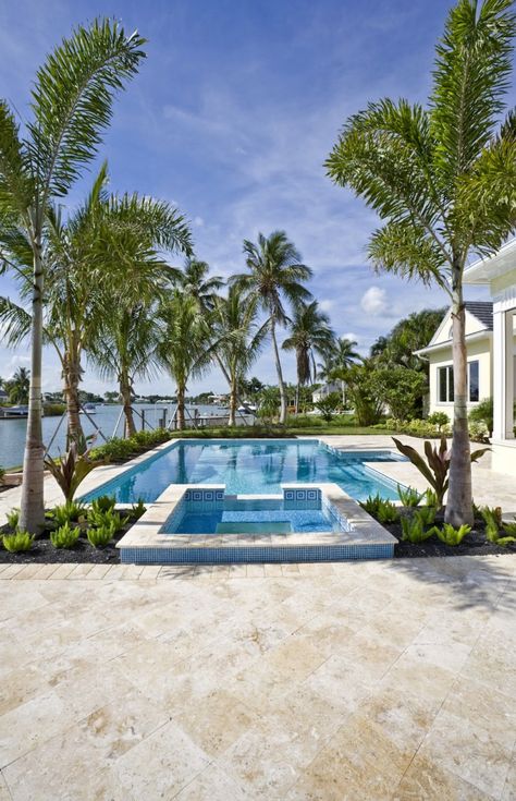 Coral Stone Pavers Coral Stone Pavers, Pool Spas, Caribbean Architecture, Pinterest House, Inground Pool Landscaping, Stone Deck, Stone Pavers, House Gate, Swimming Pool House