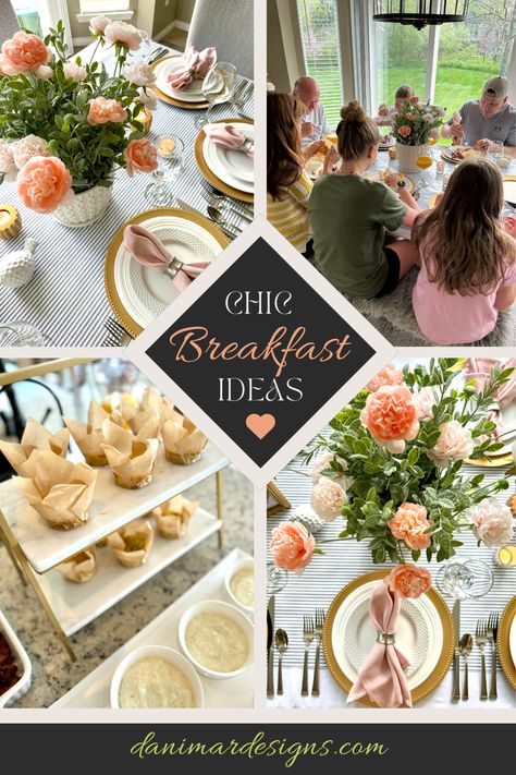 Affordable and chic Mother's Day brunch ideas that won't break that bank, but will still still look SOOO beautiful! Pretty Brunch Ideas, Brunch Decorating Ideas, Brunch Ideas Decoration Table, Mothers Day Luncheon, Pretty Brunch, Breakfast Table Decor, Chic Breakfast, Mom Brunch, Starbucks Egg Bites