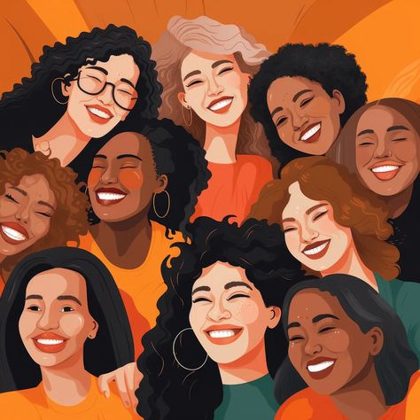 Group of Smiling and Happy Women Free Stock Photo Group Of Women Art, Women’s Group, Women Community Aesthetic, Ladies Group Photo, Confident Woman Pictures, Women Laughing Together, Women Small Group, Happy Black Woman, Smile Illustration