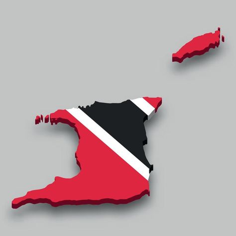 3d isometric Map of Trinidad and Tobago with national flag. Map Of Trinidad, Trinidad And Tobago Map, Trinidad Map, Map Png, Isometric Map, 3d Isometric, National Flag, Trinidad, Trinidad And Tobago