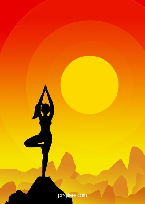 Yoga,motion,Figure silhouette,Setting sun,background,Mountaintop,Sunset,Silhouette,outdoor Yoga Images Art, Yoga Poster Design, Yoga Art Painting, Yoga Background, Character Silhouette, Yoga Cartoon, Yoga Painting, Silhouette Background, Yoga Drawing