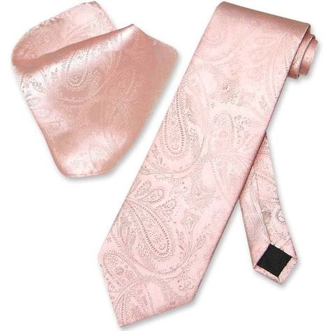 Vesuvio Napoli Peach Paisley Neck Tie & Handkerchief Matching Men's Neck Tie Set, Pink - Google Express Vesuvio Napoli, 1920s Mens Fashion, Mens Vest Fashion, Neck Tie Knots, Mens Fashion Dressy, Mens Fashion Work, Mens Rings Fashion, Cream Wedding, Mens Formal Wear