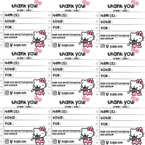 Cute Receipt Template Free Printable, Sanrio Mail Sticker, Love Mail Sticker Kpop Template, Cute Receipt Template, Sb Background, Cute Receipt, Trading Template, Small Business Ideas Products, Small Business Owner Quotes