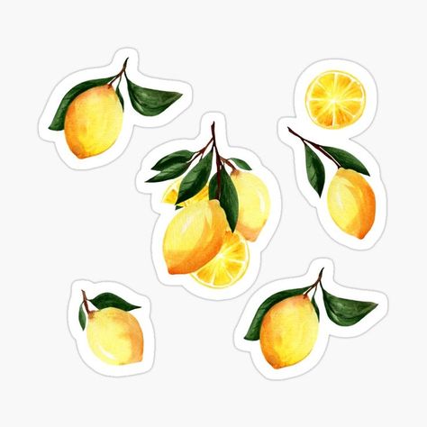 Watercolor lemon pattern on dark backround Sticker Lemon Sticker, Watercolor Lemon, Lemon Pattern, Sticker Transparent, Inspirational Printables, Inspirational Stickers, Lemon Patterns, Watercolor Stickers, Floral Stickers