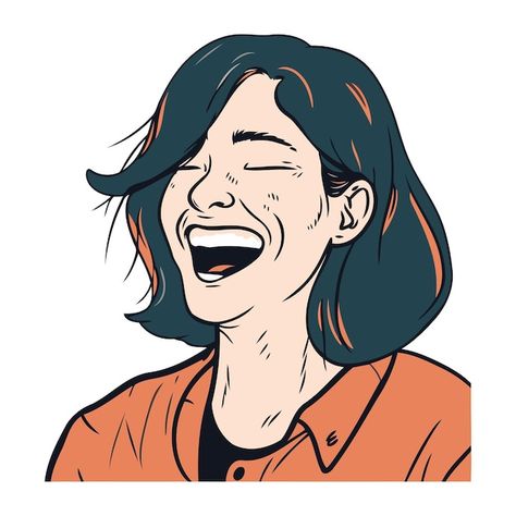 Beautiful young woman laughing vector il... | Premium Vector #Freepik #vector #business #sign #background #line Laughing Illustration, Laughing Pictures, Woman Laughing, Laugh Cartoon, Women Laughing, Procreate Ipad Art, Procreate Ipad, Comic Style, Laugh At Yourself