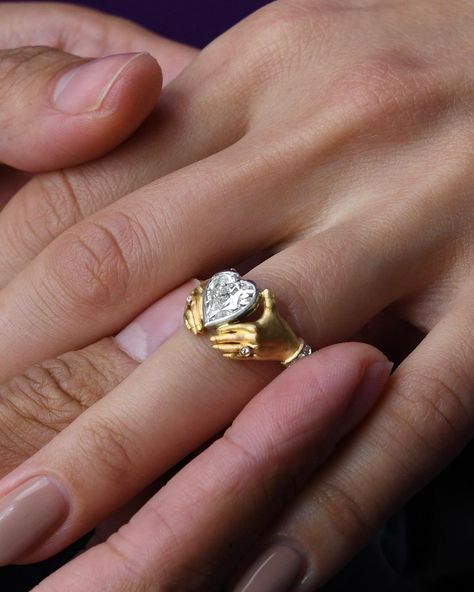 Adorn the hand of your love, with the Adorned Hands Ring. A ring that the perfect metaphor of eternal embrace, commitment, and of course… | Instagram Ring Adorned Hands, Adorned Hands Ring, Emgagement Ring, Anthony Lent, Fancy Jewellery Designs, Ring Hand, Right Hand Rings, Dope Jewelry, Hand Ring