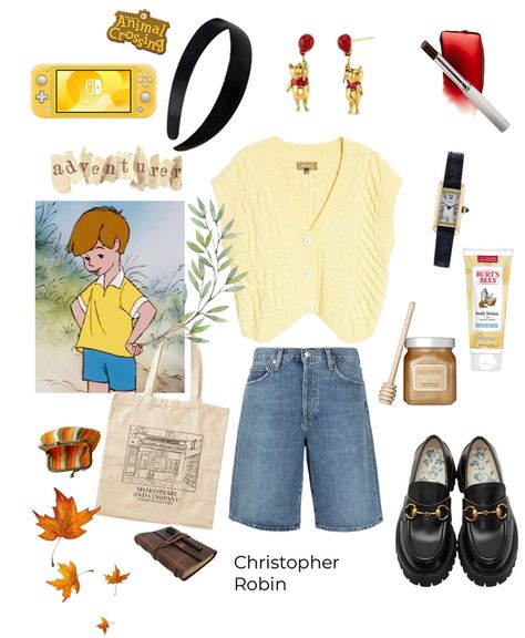 Winnie The Pooh Cottagecore, Winnie The Pooh Inspired Outfits, Winnie The Pooh Outfit, Robin Outfit, Kidcore Aesthetic, Shakespeare And Company, Aesthetic Cottagecore, Christopher Robin, Outfit Shoplook