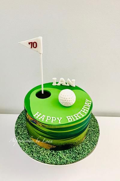 Golf themed cake Birthday Cake Golf Theme, Kids Golf Cake, Golf Cakes For Men, Golf Cakes For Men Birthdays, 70th Cake, Golf Themed Cakes, Golf Birthday Cakes, Cake 3d, 25th Birthday Cakes