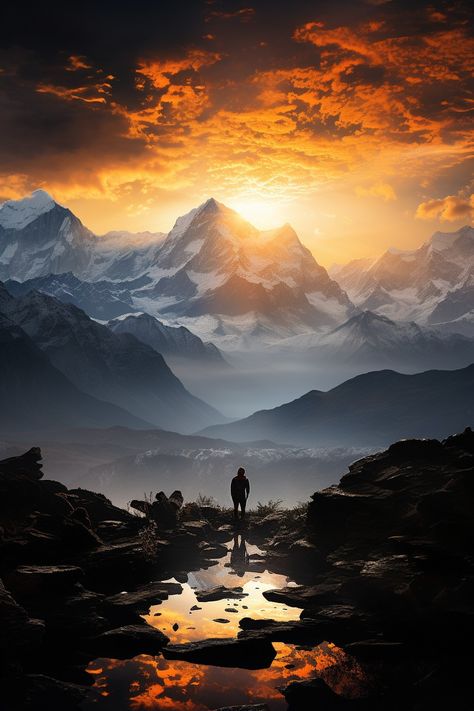 dawn on epic Himalaya and Scottish landscape, an inner lit minimalism cave as portal to the universe, overlooking a vast sacred lake, by Alan Lee and marc adamus, early morning light, sunlight rays through morning mist, god’s ray, dew and glowing plants and wildflowers, rainbow in the sky, snow mountains, mythology and folklore, award-winning nature photography, negative space, calming, zen, 35mm photography, cinematic lighting, cinematography, natural lighting, golden ration composition Himalaya Mountains Photography, Cinematic Photography Nature, Photography Negative Space, Lighting Cinematography, Glowing Plants, Golden Ration, Gamecocks Football, Himalayas Mountain, Alan Lee