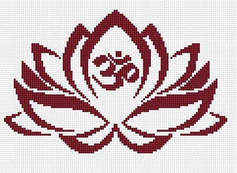 Lotus Pattern, White Symbol, Pola Kristik, Beaded Cross Stitch, Crochet Borders, Perler Patterns, Cross Stitch Patterns Free, Dmc Floss, Crochet Chart