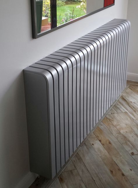 Rad Covers, Vintage Industrial Living Room, Radiators Living Room, Modern Radiator Cover, Diy Radiator Cover, Best Radiators, Industrial Living Room Design, Painted Radiator, Home Radiators