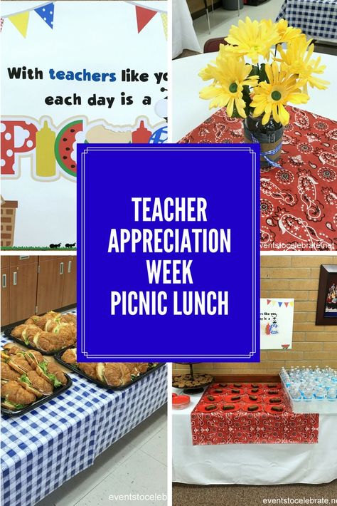 Teacher Appreciation Bbq Theme, Week Lunch Ideas, Teacher Luncheon Ideas, Teacher Appreciation Lunch, Ghirardelli Brownie Mix, Teacher Appreciation Week Themes, Teacher Appreciation Luncheon, Teacher Lunches, Teacher Appreciation Themes