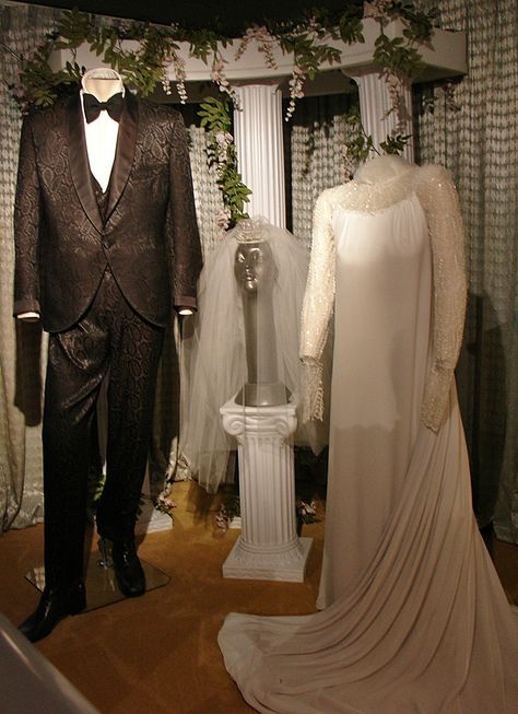 Wedding Attire for Elvis & Priscilla, Memphis, Tennessee  -  Travel Photos by Galen R Frysinger, Sheboygan, Wisconsin Presley Wedding, Priscilla Presley Wedding, Elvis Priscilla, Graceland Mansion, Elvis Presley House, Elvis Wedding, Elvis Presley Priscilla, Wedding Dress Costume, Graceland Elvis