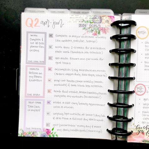 Q2 + APRIL GOAL SETTING 😀📒✍️ Here is a look at my most recent quarterly and monthly goals planner pages. I like to breakdown my goals by time in order to better incorporate them into my everyday life. And, of course, they have to look pretty, too! ☺️ Check out my YouTube video for more and set up your own goals for a productive Spring! (link in bio) #goalsetting #monthlygoals #2024goals #plannergoals #goalplanner #goalsplanner #happyplannergoals #plannerinserts #decorativeplanning #quarter... Goals Bullet Journal, Monthly Goals, Time Blocking, Planning Inspiration, Hand Lettering Inspiration, Health Plan, Bullet Journal Spread, Fitness Planner, Diy Planner