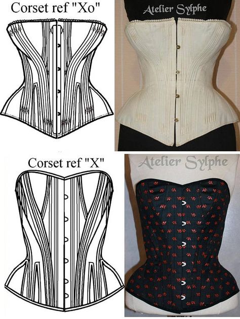 Two patterns REf Xo for victorian corset drafted from antique Corset Top Pattern, Small Craftsman, Wish You Luck, Victorian Corset, Corset Pattern, Regency Era, Nice Outfits, Online Tutorials, Embroidery Floss