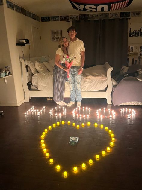 Homecoming Proposal with lights. Soccer girl. Footbal guy. Candles. Nerd clusters. Flowers. 2023 Hoco Proposals Candles, Flowers Hoco Proposals, Girl Asking Guy To Prom, Soccer Homecoming Proposals, Cute Dance Proposals, Soccer Hoco Proposals, Sadie Ideas, Hoco Boards, Nerd Clusters