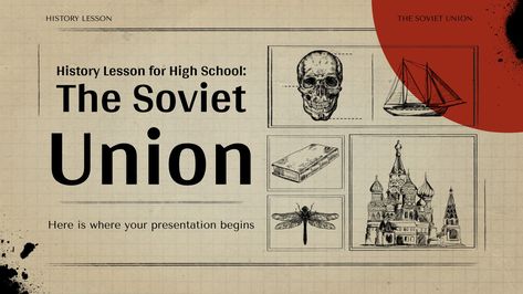 Download the History Lesson for High School: The Soviet Union presentation for PowerPoint or Google Slides School Minimalist, Presentation Maker, Teacher Toolkit, Powerpoint Tutorial, Icebreaker Activities, Social Media Marketing Plan, Canva Element, The Soviet Union, Medical Education