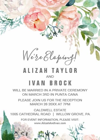 Reception Invites, Dyi Wedding, Elopement Reception, Reception Invitation, Spring Wedding Invitations, Reception Invitations, Wedding Invitations Zazzle, Let's Get Married, Flower Wedding Invitation