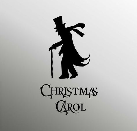 Cricut Koozies, Christmas Silhouettes, Dickens Christmas Carol, Xmas Carols, Christmas Carol Charles Dickens, Scrooge Christmas, Charles Dickens Christmas, Cnc Ideas, Christmas Cricut