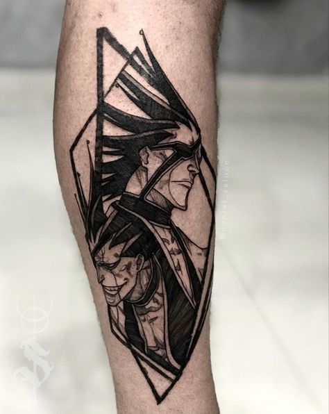 Kenpachi Tattoo Ideas, Kenpachi Tattoo, Anime Sleeve, Bleach Tattoo, Kenpachi Zaraki, Hourglass Tattoo, Cute Tats, Manga Tattoo, Naruto Tattoo