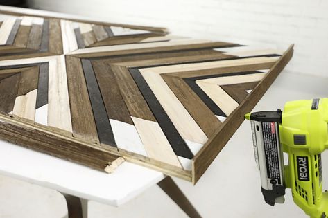 DIY Geometric Wood Art   - This Old House Diy Wood Art Wall Decor Geometric, Homemade Wood Decor, Wooden Art Work, Aztec Wood Art Diy, Aztec Headboard Diy, How To Make Geometric Wood Art, Diy Aztec Wood Wall Art, Rustic Wood Art, Rustic Wood Wall Art Diy