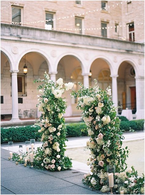 Jenna & Connor: Boston wedding at the Public Library - Limoncello Favors, Boston Public Library Wedding, Public Library Wedding, Floral Installation, Library Wedding, Wedding Ceremony Arch, East Coast Wedding, Rhode Island Wedding, Whiskey Bar