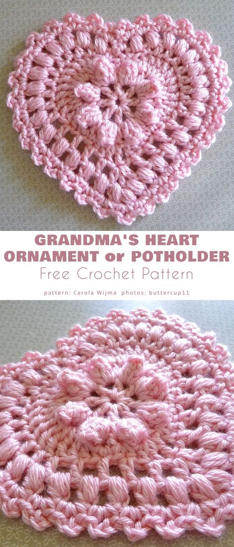 Valentine's Crochet Free Patterns, Valentine Crochet Patterns Free Gift Ideas, Large Crochet Heart Pattern Free, Amigurumi Heart Free Pattern, Crochet Curl, Free Heart Crochet Pattern, Crochet Curls, Quick Crochet Gifts, Crochet Pot Holders Free Pattern