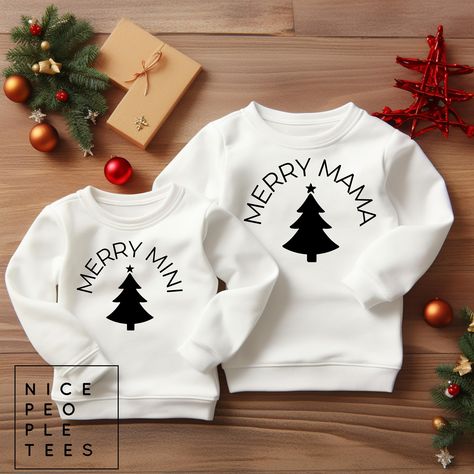 Christmas Mama and Mini outfits, Merry Mommy And Me Sweatshirts,Holiday Mama and Mini, Retro Mama & Mini Outfits,New Mom To Be,Gift for Mom, by NicePeopleTees on Etsy Mini Outfits, Mom Christmas Shirt, Mini Outfit, Mama And Mini, Sublimation Projects, Matching Sweatshirts, Mom To Be, Aesthetic Shirts, Family Christmas Shirts