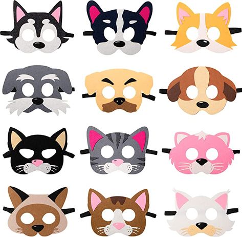 Cat Felt, Cool Toys For Boys, Masks For Kids, Kids Animals, Dog Mask, Felt Mask, Cat Birthday Party, Costume Masks, Game Props