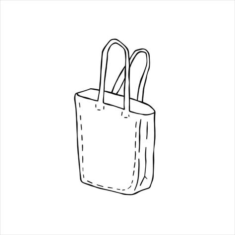 Outline Cartoon, Drawing Logo, Reusable Bags, Cartoon Illustration, Canvas Tote Bag, Drawing Inspiration, Cloth Bags, Canvas Tote, Vector Art