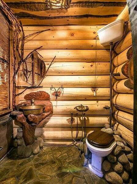 Small Log Cabin Interior, Deco Spa, Log Cabin Interior, Small Log Cabin, Cabin Bathrooms, Rustic Bathroom Designs, Rustic Bathrooms, Cabin Plans, Rustic Bathroom