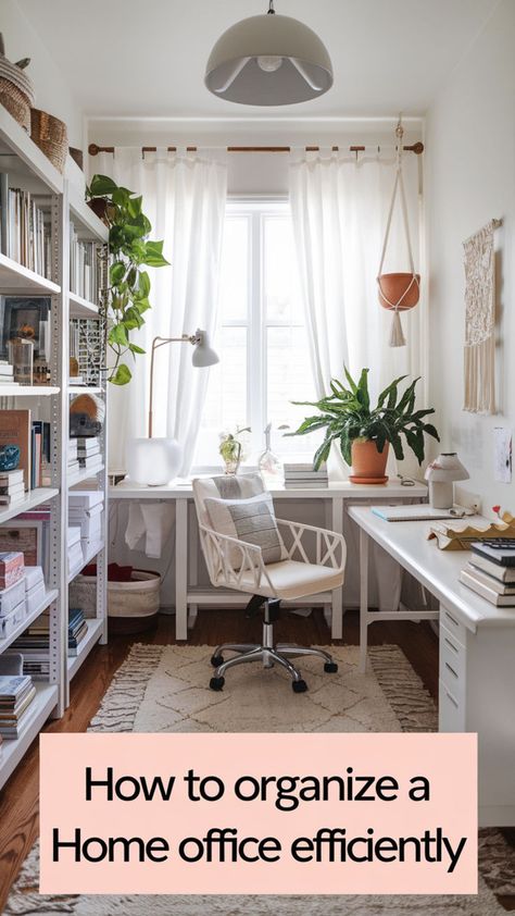 Start by implementing practical office decor workplace ideas that reflect your style and maximize space 🖋️. A luxe office setup with minimalist furniture and cozy room decor can keep things neat and beautiful 🌿. Add smart storage solutions and elegant accents to maintain a clean, stylish vibe 🌟. This combination of office interior design lux & functionality will help you stay focused and productive 💼. #luxeoffice #officedecorworkplace #eleganthomeoffice #cozyroomdecor #officespaceworkspaces Small Home Office Organization, Aesthetic Cubicle, Diy Home Office Ideas, Cluttered Office, Feminine Home Office Classy, Efficient Home Office, Luxe Office, Productive Home Office, Office Decor Workplace