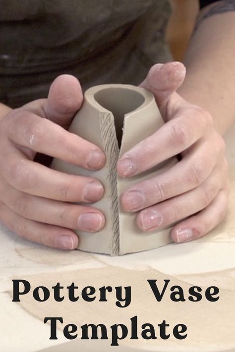 Hi friends! Today I'm demonstrating how to handbuild the Minimal Vase using my slab templates! If you're interested to learn about slab building, these templates are a great way to get started. Using slab templates are a great beginner friendly pottery project so you can DIY your own ceramics! I hope you enjoy! Minimal Vase, Pottery Templates, Ceramic Tile Crafts, Cone Template, Pottery Tutorials, Handbuilt Pottery, Slab Ceramics, Beginner Pottery, Tile Crafts