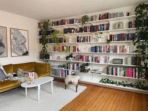 Billy Bookshelf Painted, Hygge Living Room, My Bookshelf, Bookshelves In Living Room, Home Library Design, Kids Interior Room, House Room, The Day After, Living Room Inspo