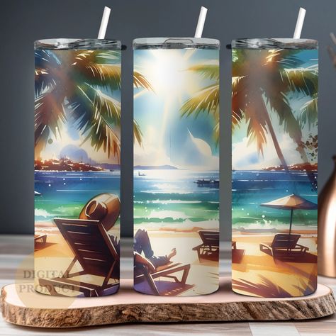 Ocean And Beach, Summer Tumbler, Summer Sublimation, Summer Designs, Summer Png, Alcohol Ink Painting, Group Boards, Sublimation Tumbler, Summer Design