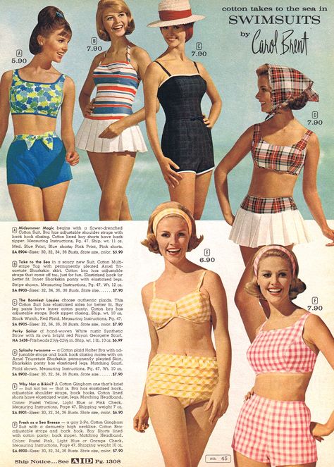 60's swimwear - still looks majorly cute, comfortable, and refreshingly modest. 70s Mode, Retro Swimwear, Vintage Swim, Look Retro, Vintage Swimwear, Vintage Swimsuits, Retro Mode, 1960s Fashion, Moda Vintage