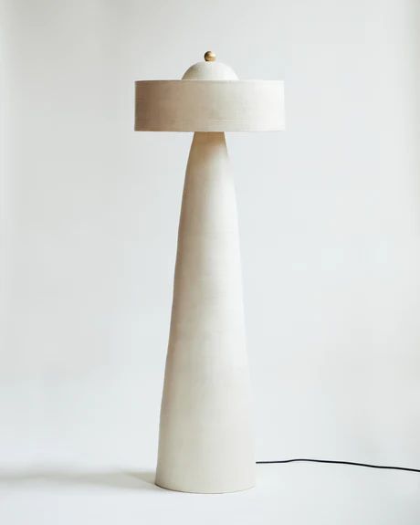 Helena Floor Lamp Concrete Floor Lamp, Ceramic Floor Lamp, Statement Light Fixture, Blackened Brass, Focus Light, Geometric Forms, Statement Lighting, Geometric Form, Ceramic Lamp